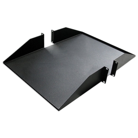 Quest Mfg Double-Sided Non-Vented Shelf, 2U, 19" x 18"D, Black ES0819-0218